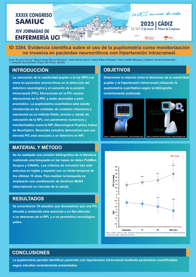 P.E.12. Evidencia científica sobre el uso de la pupilometría como monitorización no invasiva en pacientes neurocríticos con hipertensión intracraneal.