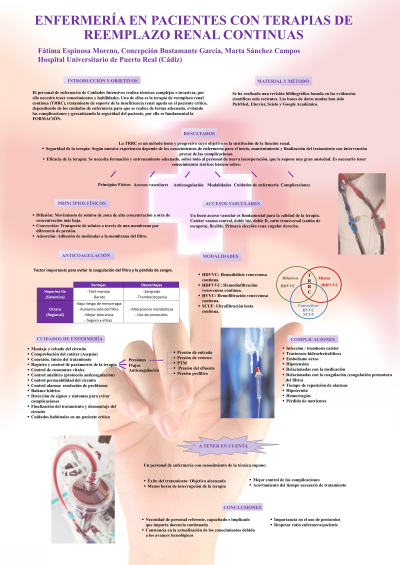 P.E.17. Enfermería en pacientes con terapia de reemplazo renal continua.