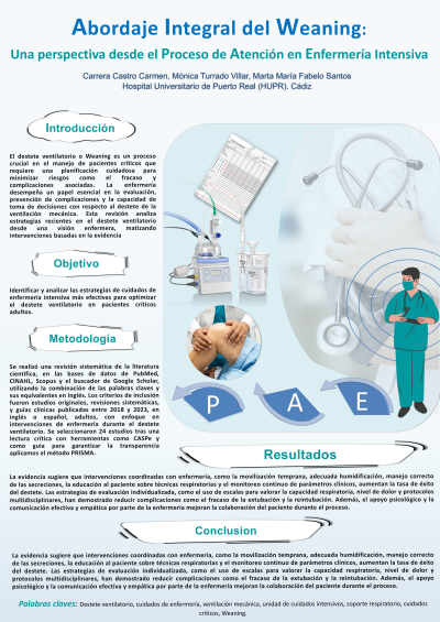 P.E.2. Abordaje integral del Weaning: Una perspectiva desde el proceso de atención en enfermería intensiva.