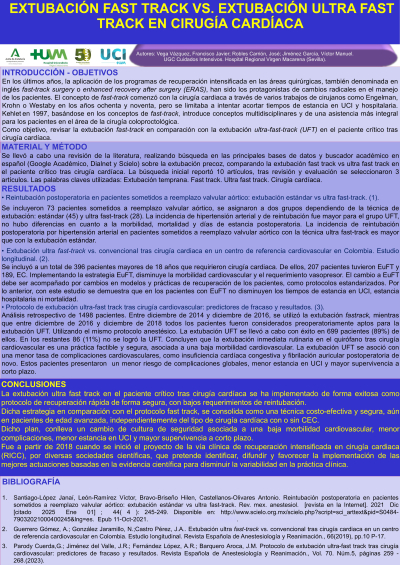 P.E.3. Extubación fast track vs. extubación ultra fast track en cirugía cardíaca.