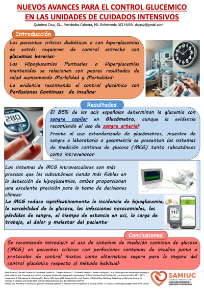 P.E.9. Nuevos avances en el control glucémico en las unidades de cuidados intensivos (ucis).