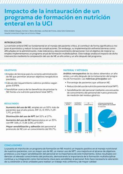 P.M.61. Impacto de instauración de un programa de formación en la nutrición enteral (NE) en UCI.
