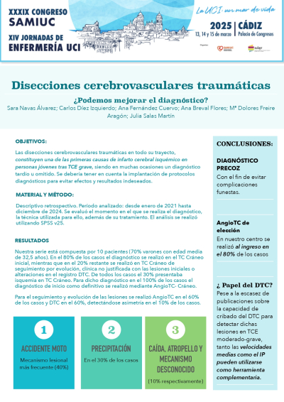 P.M.16. Disecciones cerebrovasculares traumáticas: ¿podemos mejorar el diagnóstico?