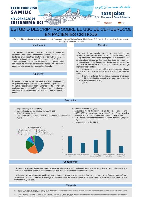P.M.2. Estudio descriptivo sobre el uso de cefiderocol en pacientes críticos.